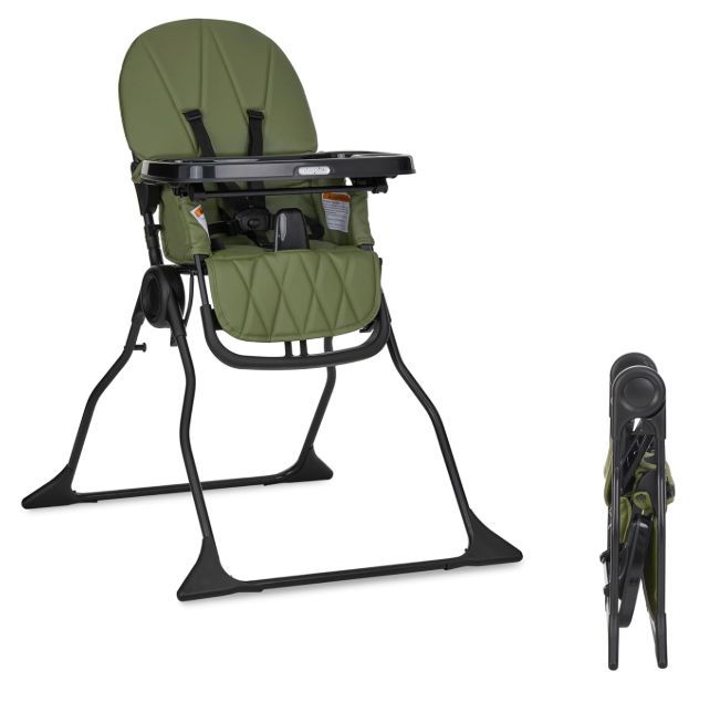 Dream On Me Snack and Stow Highchair, Olive