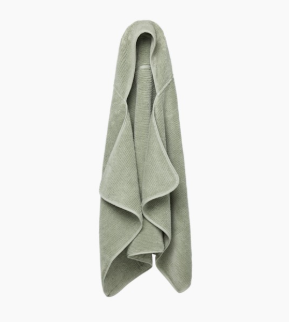 Lalo The Hooded Towel, Sage, Ribbed Cloth