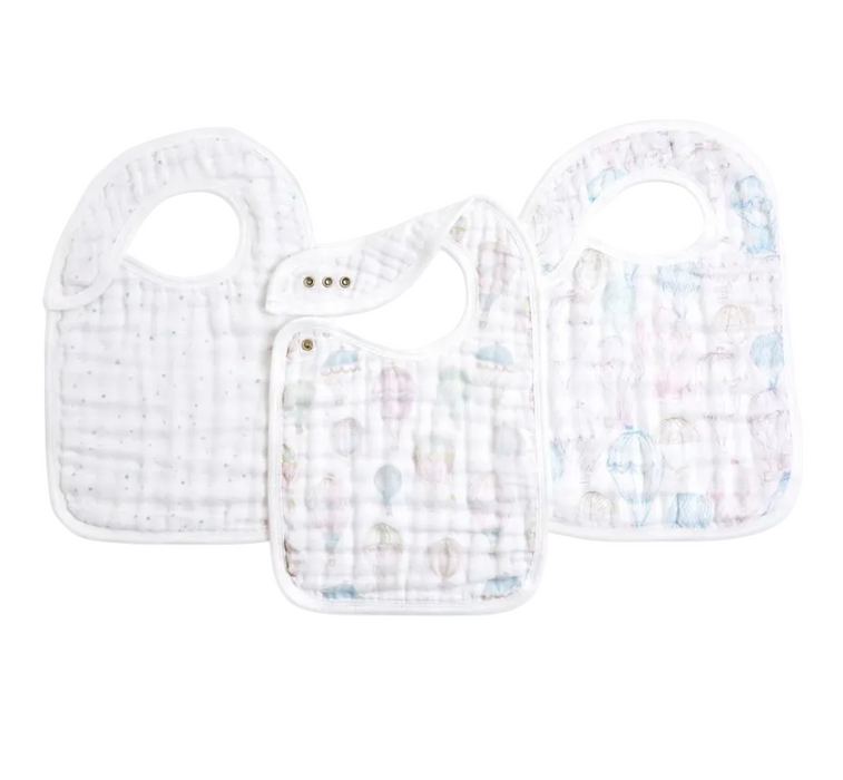 Aden + Anais Muslin Snap Bibs, 3 Pack, Above the Clouds