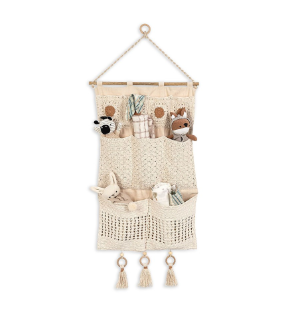 Crane Baby Willow Wall Storage Organizer With Pockets, Natural