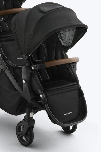 Mockingbird 2nd Seat Kit 3.0, Black Windowpane, Charcoal with Black Leather