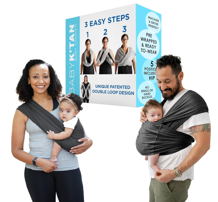 Baby K'tan Active Yoga Baby Carrier, Heather Black, Small