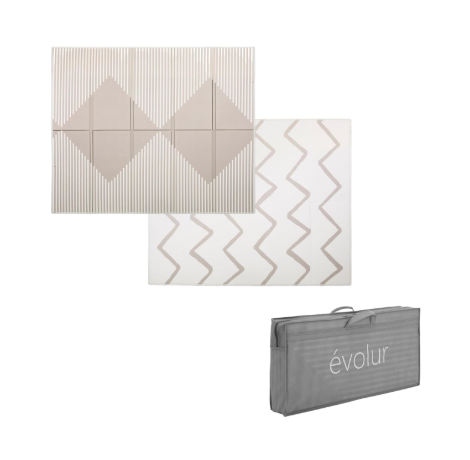 Evolur CozyCush Reversible Baby Playmat, Almondbuff