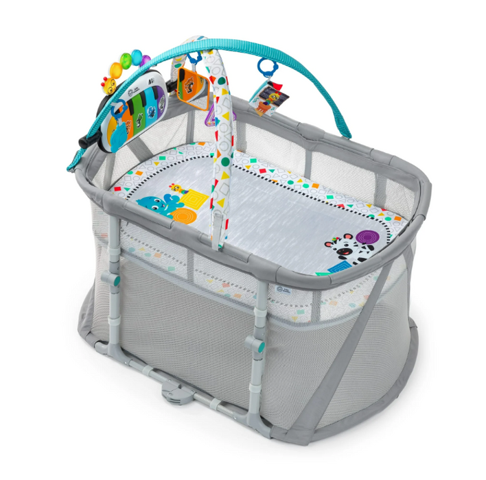 Baby Einstein Kick & Snooze 3-in-1 Foldable Playard, Grey