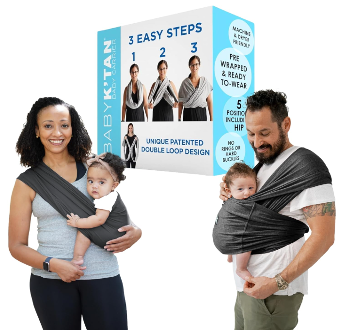 Baby K'tan Baby Carrier, Active, Heather Black, Medium