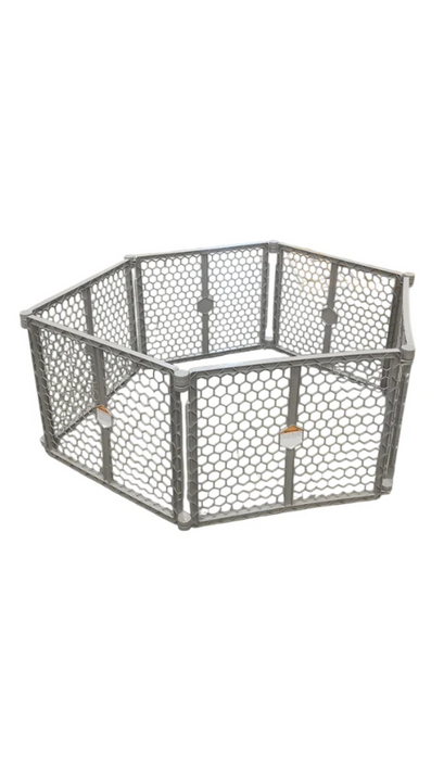 Regalo 2-in-1 Plastic Play Yard and Safety Gate, Gray