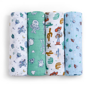 Shop Aden + Anais Cotton Muslin Swaddle, 4 Pack, 44" x 44", Classic Muslin, Toy Story at GoodBuy Gear
