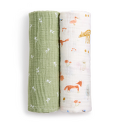 Shop Aden + Anais Essentials Cotton Muslin Swaddle, 2Pk, Sage Woodland at GoodBuy Gear