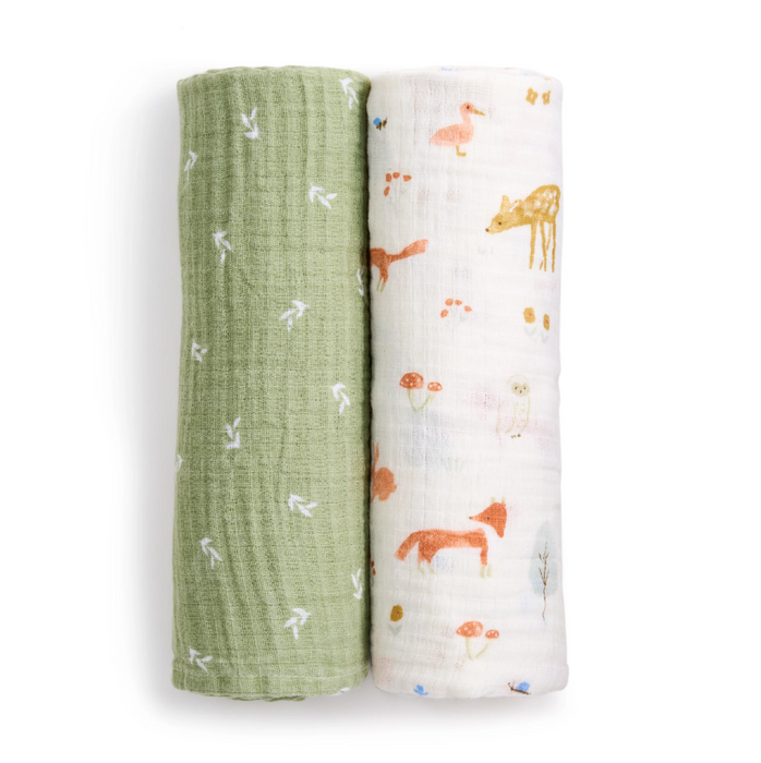Shop Aden + Anais Essentials Cotton Muslin Swaddle, 2Pk, Sage Woodland at GoodBuy Gear