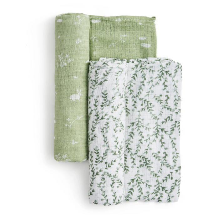 Aden + Anais Silky Soft Swaddles, 2 Pack, Nature Friends