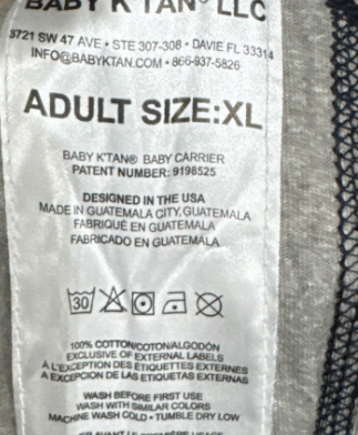 Baby K'tan Baby Carrier, Original, X-Large, Heather Gray