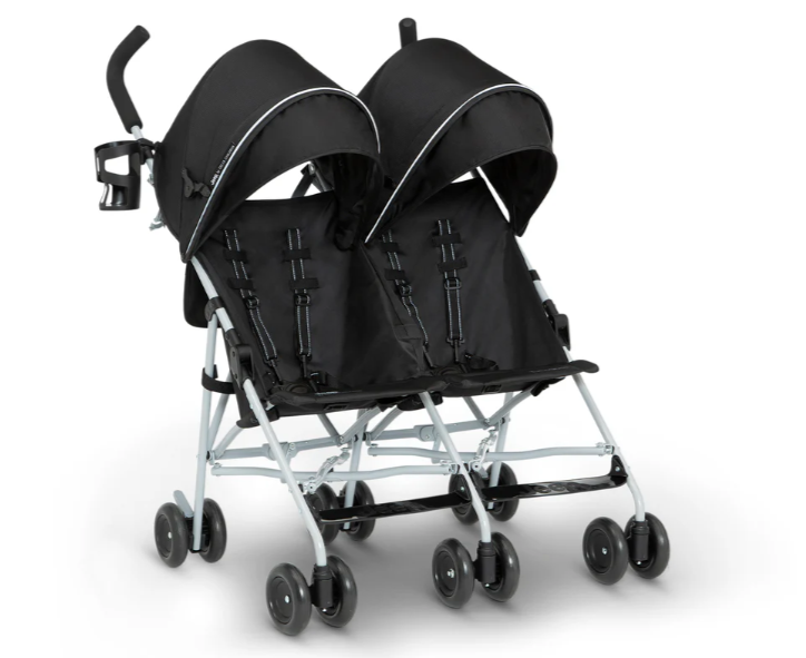 Delta Children Jeep TurboGlyde Side by Side Double Stroller, 2025, Black 2454