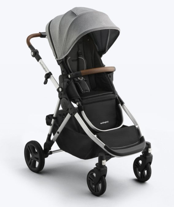 Shop Mockingbird Single to Double 3.0 Stroller, 2025, Silver with Penny Leather, Heather Grey at GoodBuy Gear