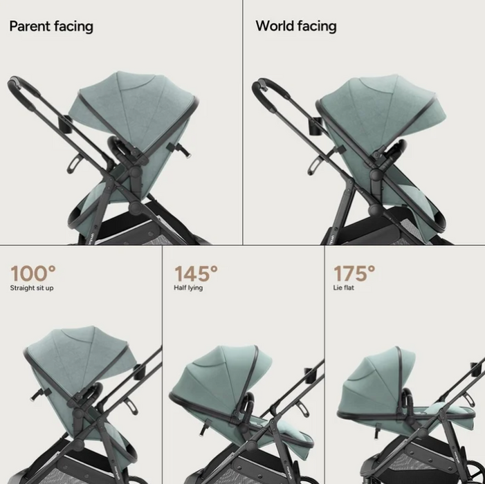 Mompush Wiz Stroller, 2025, Sage