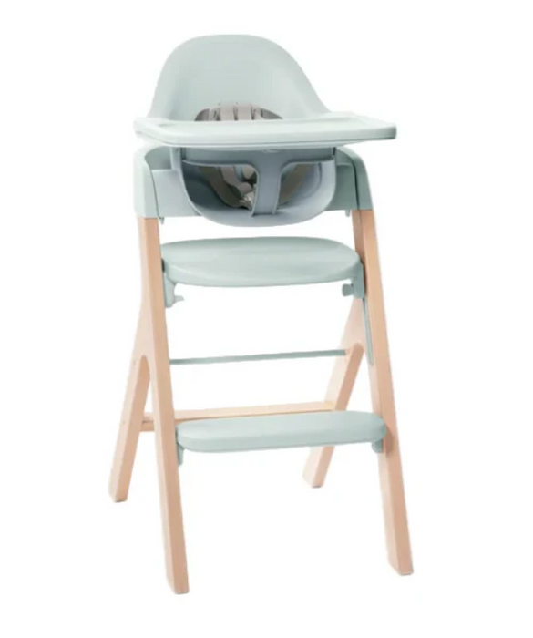 Mockingbird High Chair, Mint Green, Natural Beech