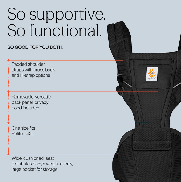 Ergobaby Alta Hip Seat Carrier, Onyx Black