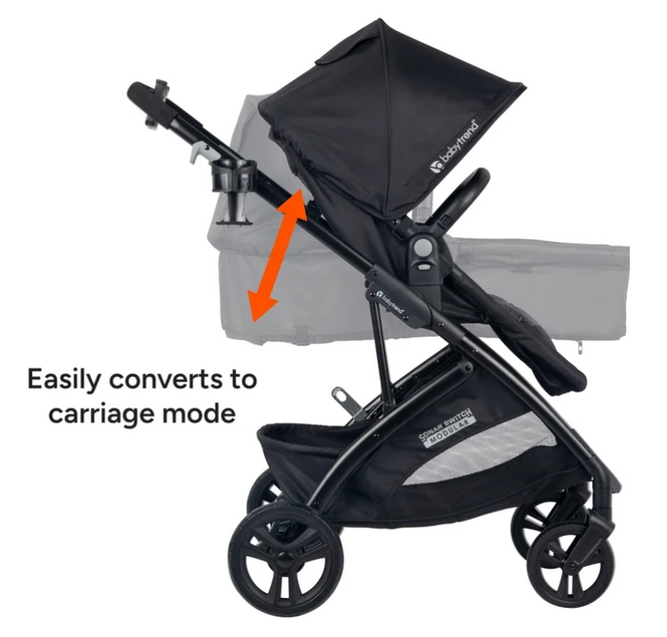 Baby Trend Sonar Switch 6-in-1 Modular Stroller Travel System Stroller, Desert Tan