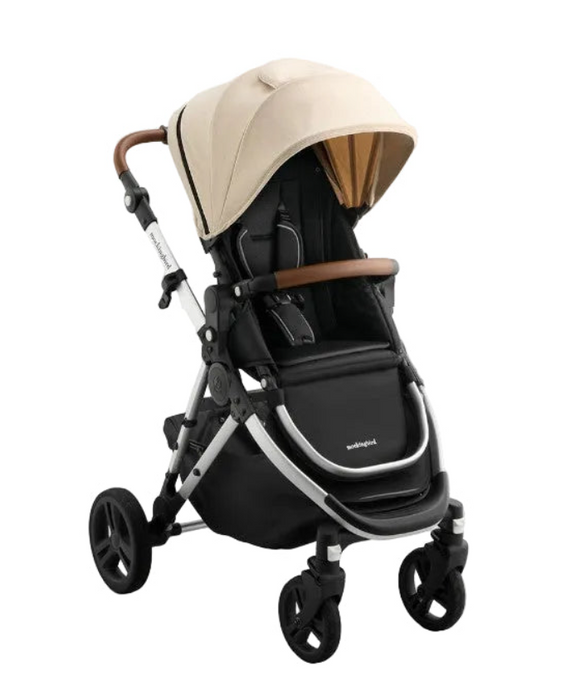 Mockingbird Single 3.0 Stroller, 2025, Oat, Silver with Penny Leather