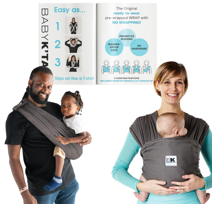 Baby K'tan Baby Carrier, Breeze, Charcoal, Large