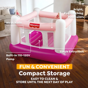 Shop Fisher Price Bouncesational Indoor Inflatable Bouncer with Built-In Pump, Pink at GoodBuy Gear