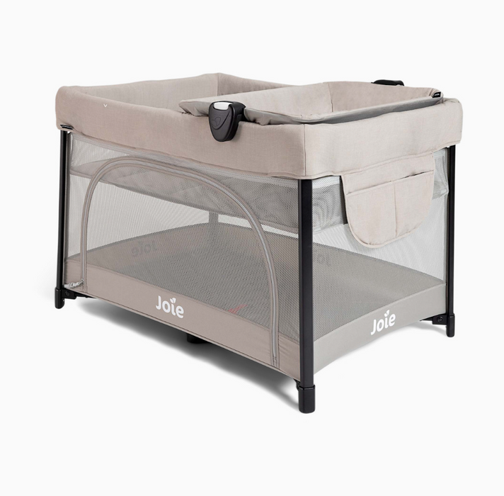 Joie Sesame LX One-Hand Fold Playard with Bassinet & Folding Changer, Dove