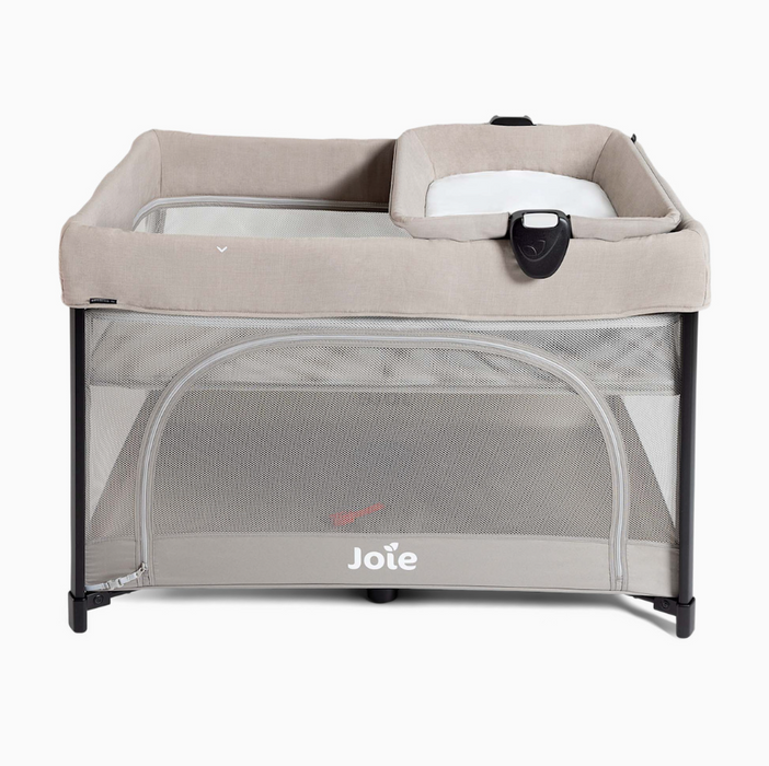 Joie Sesame LX One-Hand Fold Playard with Bassinet & Folding Changer, Dove