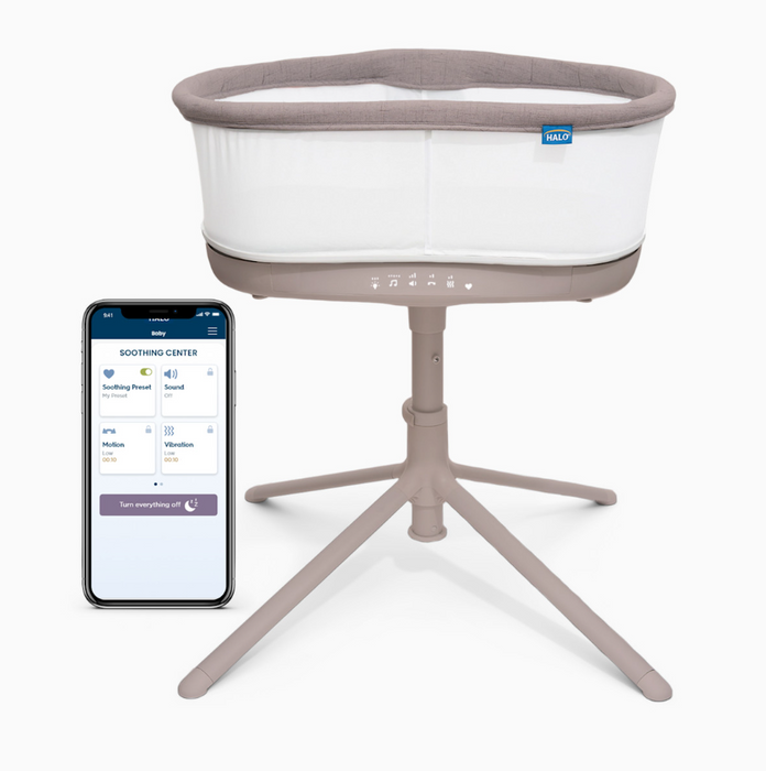 Halo BassiNest Connected Swivel Sleeper 3.0, Warm Grey