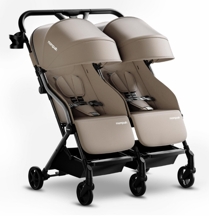 Shop Mompush Lithe Double Stroller, 2026, Khaki at GoodBuy Gear