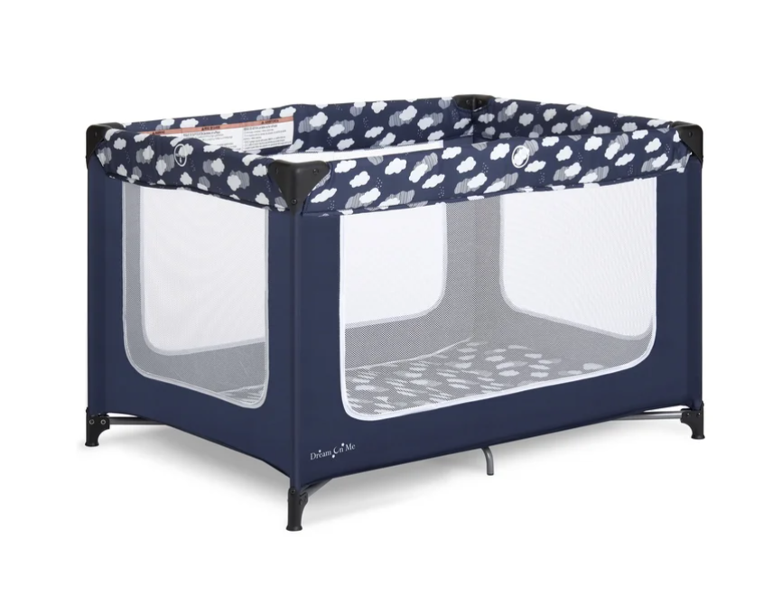 Dream On Me Zodiac Portable Playard, Navy (Clouds)