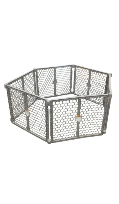 Shop Regalo 2-in-1 Plastic Play Yard and Safety Gate, Gray at GoodBuy Gear