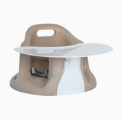 Shop Upseat Baby Floor & Booster Seat with Tray, Taupe at GoodBuy Gear