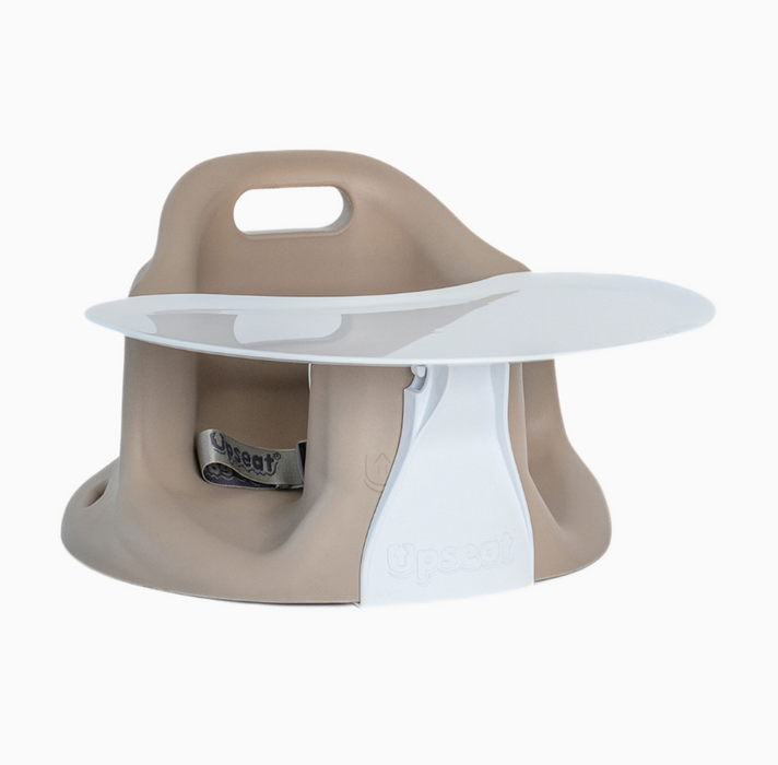 Shop Upseat Baby Floor & Booster Seat with Tray, Taupe at GoodBuy Gear