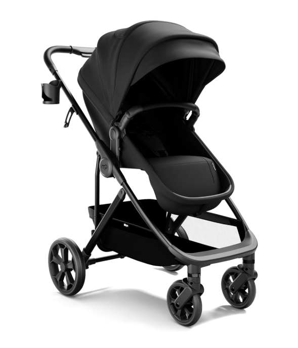 Mompush Wiz Pro 4-in-1 Baby Stroller with Newborn Mode, 2023, Black