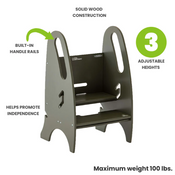 Shop Little Partners 3-in-1 Growing Step Stool, Olive Green at GoodBuy Gear
