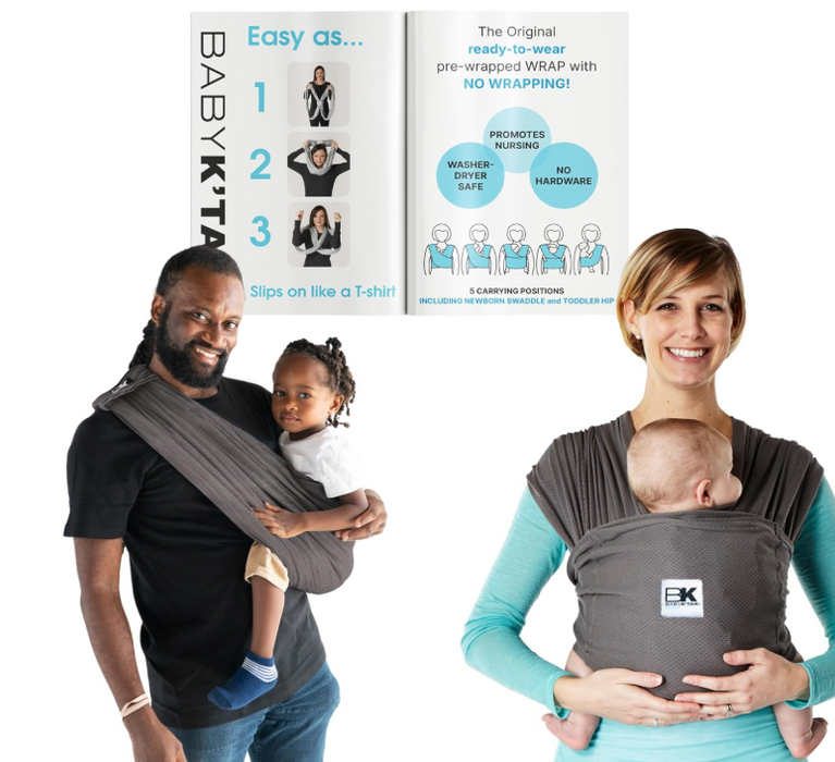 Baby K'tan Baby Carrier, Breeze, Charcoal, Medium