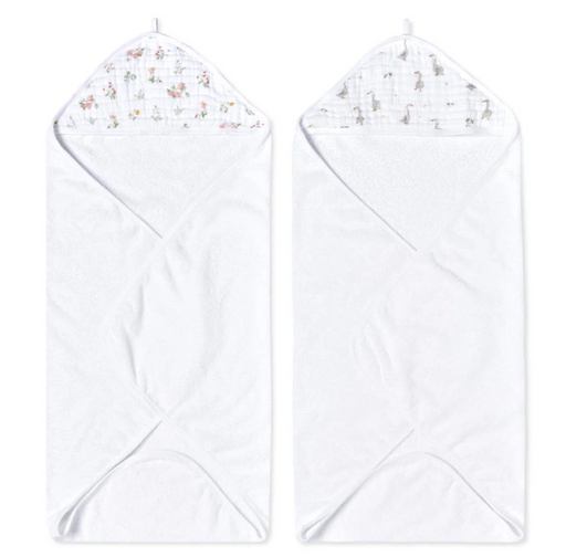 Shop Aden + Anais Essentials Cotton Muslin Hooded Towel, 2 Pack, Country floral at GoodBuy Gear
