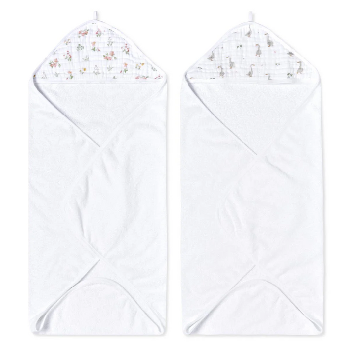 Shop Aden + Anais Essentials Cotton Muslin Hooded Towel, 2 Pack, Country floral at GoodBuy Gear