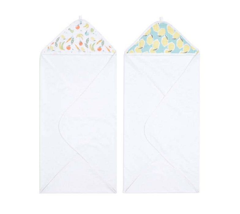 Shop Aden + Anais Essentials Cotton Muslin Hooded Towel, 2 Pack, Farm To Table at GoodBuy Gear