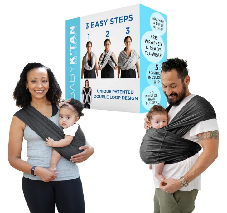 Baby K'tan Active Yoga Baby Carrier, Heather Black, X-Small
