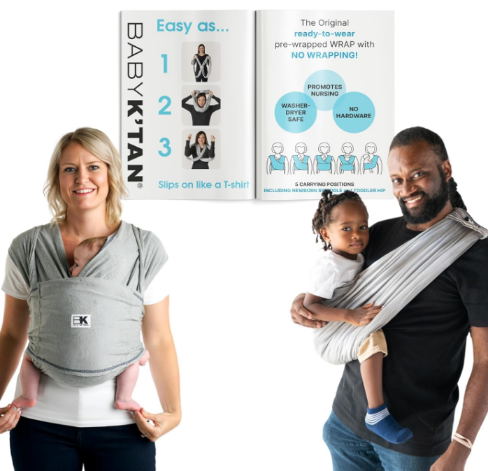 Baby K'tan Baby Carrier, Charcoal, Medium, Original