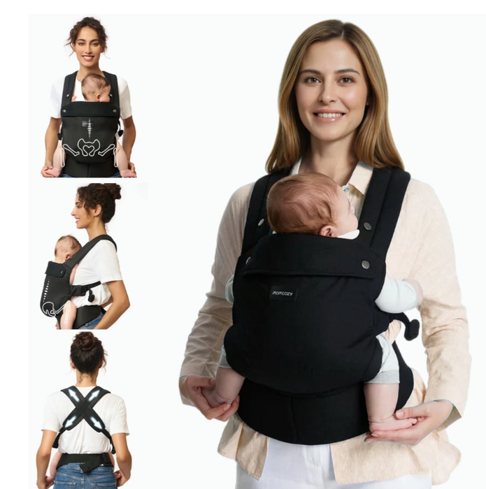 Momcozy 3-in-1 PureHug Baby Carrier, Black, Cotton