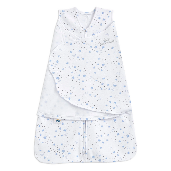 Halo SleepSack Swaddle, Midnight Moons Blue, Newborn