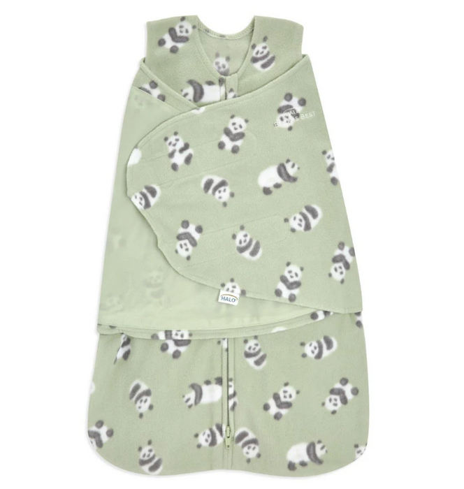 Halo Micro-Fleece Swaddle, Cozy Pandas, Small