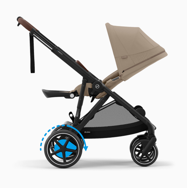 Shop Cybex e-Gazelle S Stroller, 2025, Almond Beige, Black at GoodBuy Gear
