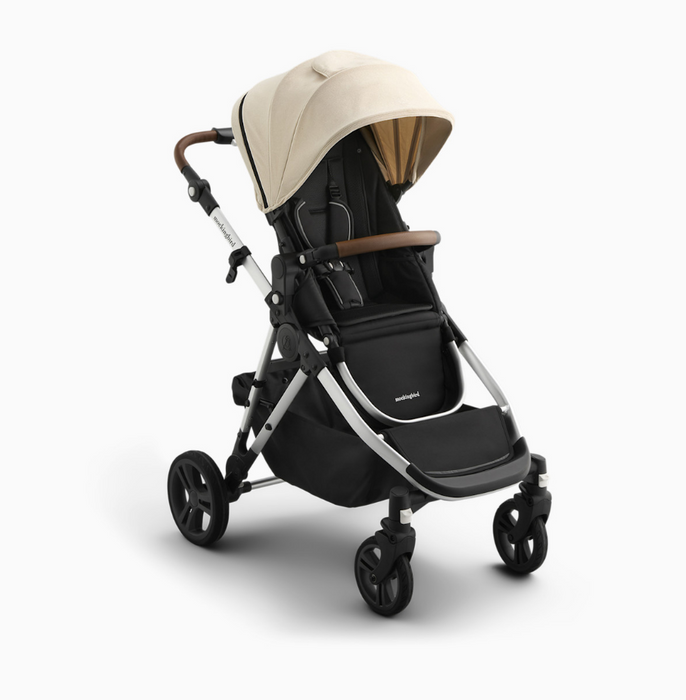 Mockingbird Single to Double 3.0 Stroller, 2025, Oat, Silver with Penny Leather