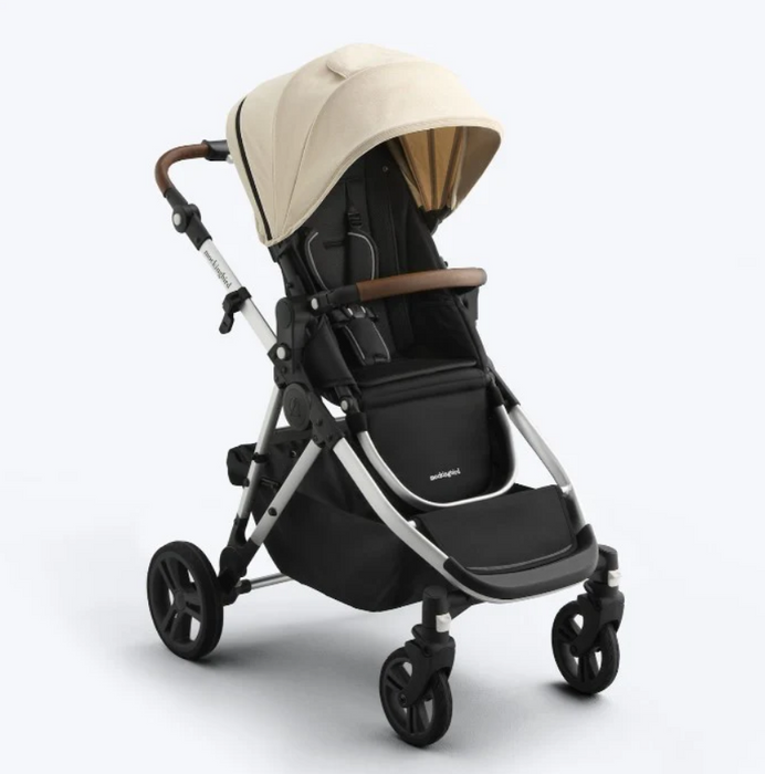 Mockingbird Single to Double 3.0 Stroller, 2025, Oat, Silver with Penny Leather