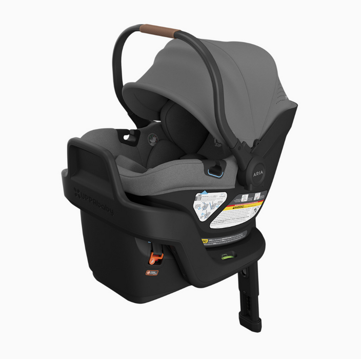 UPPAbaby Aria V2 Infant Car Seat, 2025, Greyson (Charcoal Mélange/Saddle Leather)