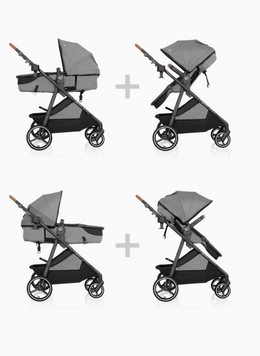 Evenflo Shyft Intuiti Travel System Stroller, 2025, Fossil Gray