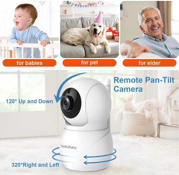 Hello Baby 5 Inch Video Baby Monitor HB6053, White