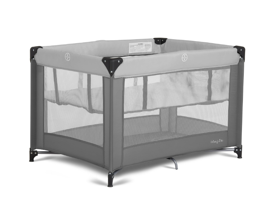 Dream On Me Zazzy Portable Playard with Bassinet, Grey